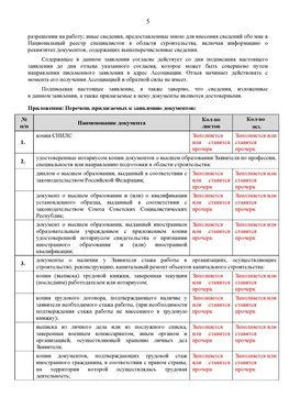 Образец заполнения заявления в НРС строителей. Страница 5 Новоуральск Специалисты для СРО НРС - внесение и предоставление готовых